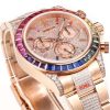 Rolex Over the top of the Rainbow - Rolex rainbow Ring Datona Platinum eye Cal.7750 mechanical timing