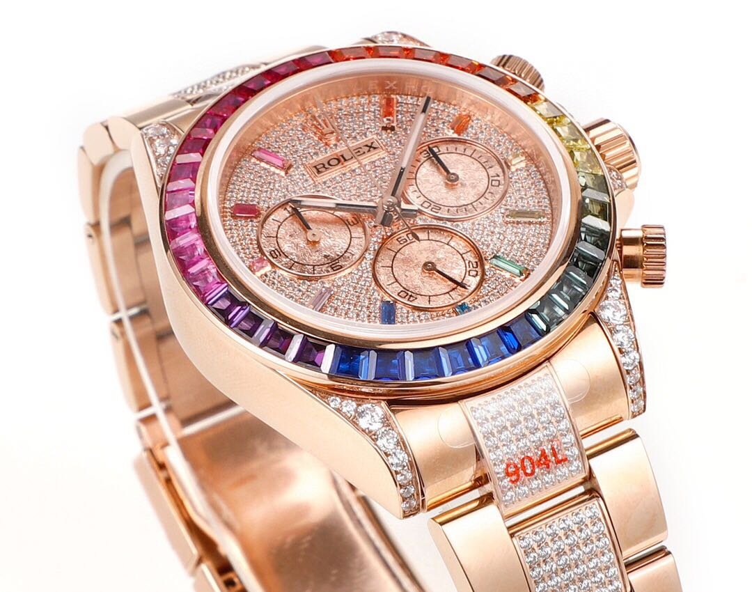 Rolex Over the top of the Rainbow - Rolex rainbow Ring Datona Platinum eye Cal.7750 mechanical timing