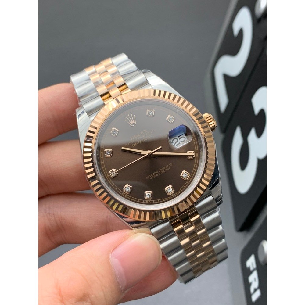 Rolex Datejust 126331 Rose Gold Chocolate Dial Diamond Gold Steel Two Tone Swiss Movement