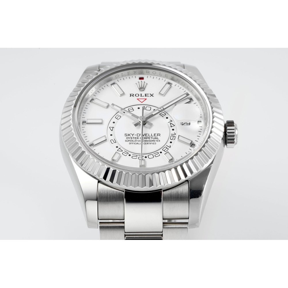 ROLEX Sky-Dweller 326934 904L SS ZF 1:1 Best Edition White Dial on SS Bracelet A2824