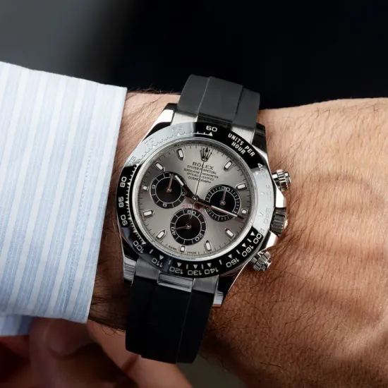 Rolex Daytona White Gold Steel Dial Oysterflex Strap 116519ln-0027