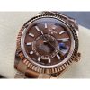 Rolex Sky-Dweller 336934 1:1 Best Edition Rose Gold Chocolate Dial Steel Swiss 2824 Movement