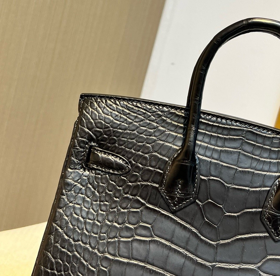 BK25 black silver matte Hermès handbag