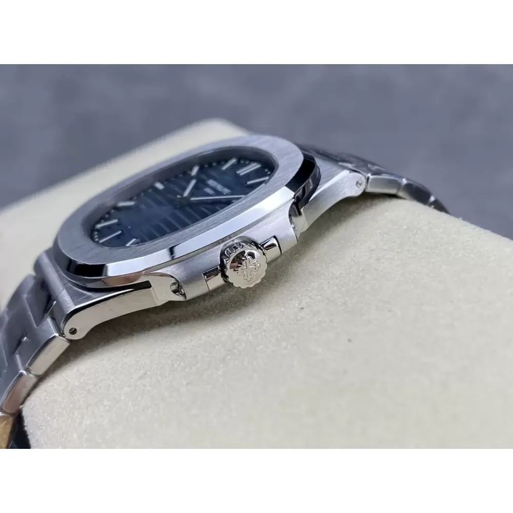 Nautilus 5811/1G 3K factory 1:1 Best Edition Blue Textured Dial on SS Bracelet A330 Super Clone