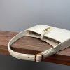【𝑳𝑬 𝟓 𝑨 𝟕】𝙍𝙤𝙨𝙚 same style smooth plain leather 𝙃𝙊𝘽𝙊 handbag Plain leather Tabby Gold/Cream White 𝟔𝟓𝟕𝟐𝟐𝟖