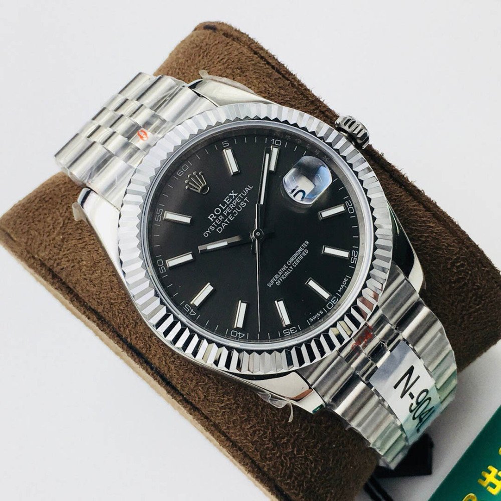 Rolex Datejust Gray Dial Diamond White Gold Swiss Clone Movement