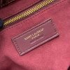 2024 Spring and Summer New Patent Leather Underarm Bag! Le5A7 Bag Hobo Bag Patent Leather Burgundy/Gold 657228
