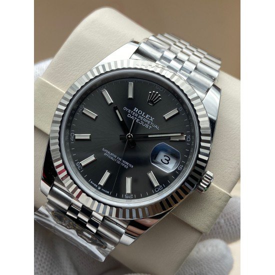 Rolex Datejust 41 Gray Dial Oystersteel and White Gold M126334-0014 Superclone