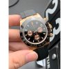 Rolex Daytona 116515LN Rose Gold Black Dial Rubber Strap Swiss 4130 Movement