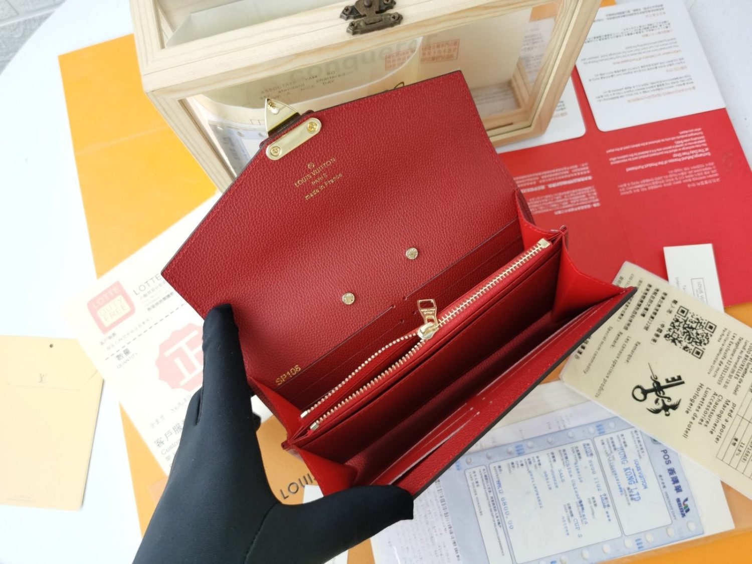 LV Diamond pattern leather embossed pochette metis handbag envelope wallet