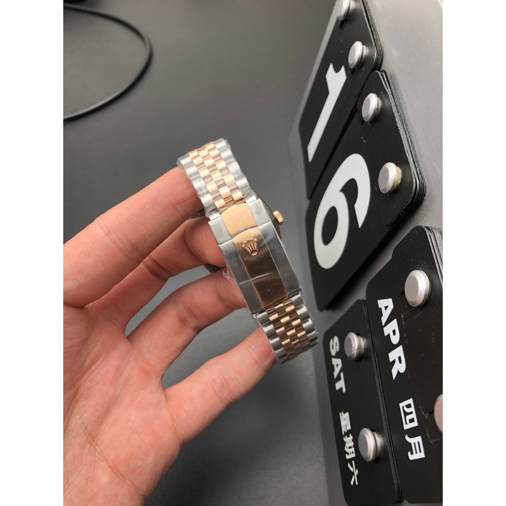 Rolex Datejust 126231 Rose Gold Palm Dial Stainless Jubilee Bracelet Swiss Clone Movement