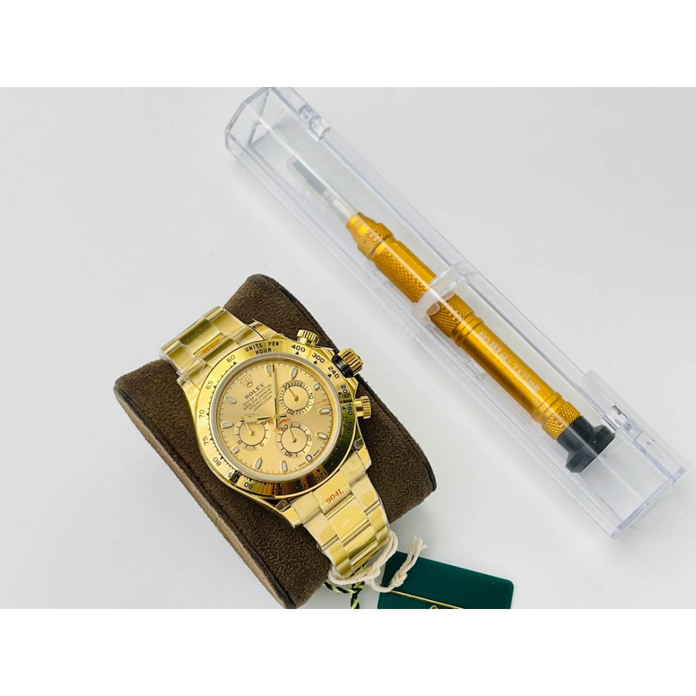 Rolex Daytona 116528 18K Yellow Gold Champagne Dial 4130 Movent