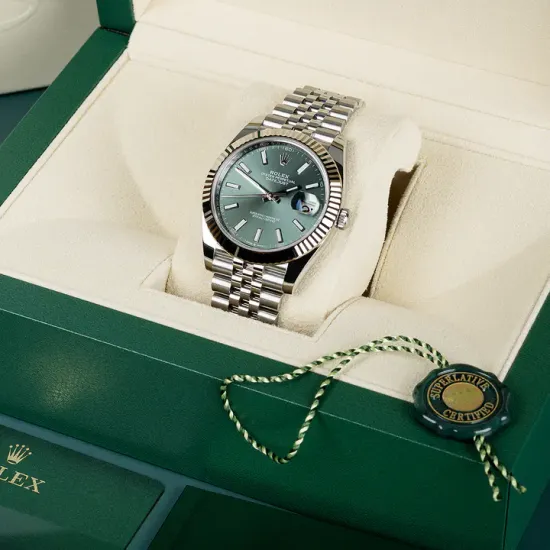 Rolex Datejust 41 Mint Green Dial Steel & White Gold m126334-0028