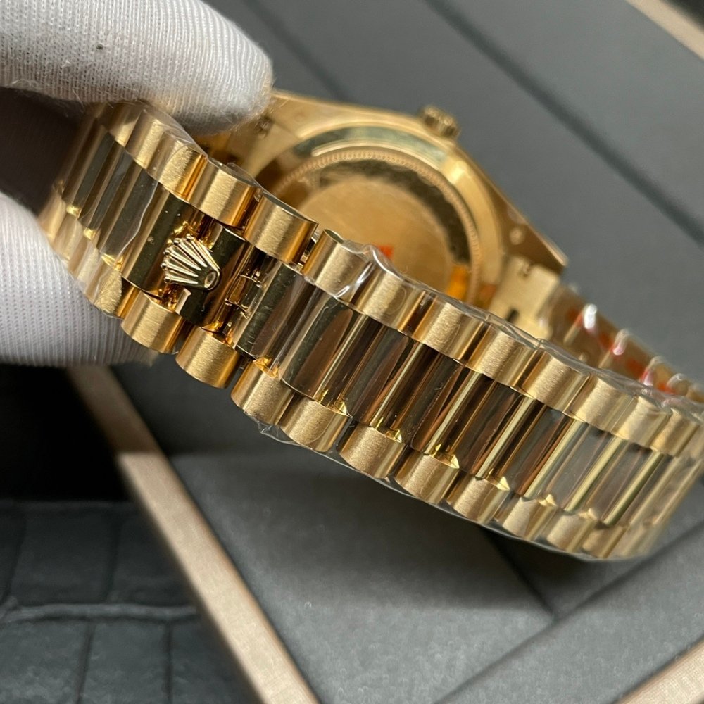 Rolex Day-Date 228238 Rose Gold Black Crystal Dial President Bracelet Swiss 3255 Movement