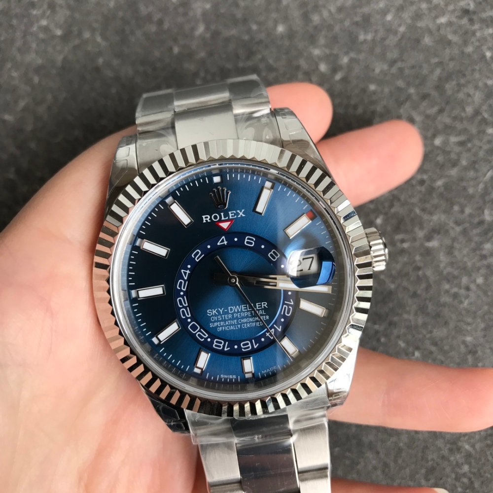 Rolex Sky-Dweller 326934 904L SS ZF 1:1 Best Edition Blue Dial SS Bracelet 2824 Movement