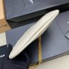 Cloud bag Mini leather shoulder bag Oil wax leather white/Antique gold 681632