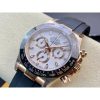 Rolex Daytona 116515 Rose Gold White Dial Rubber Strap A7750 Movement