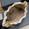 Cloud bag Mini leather shoulder bag Oil wax leather white/Antique gold 681632