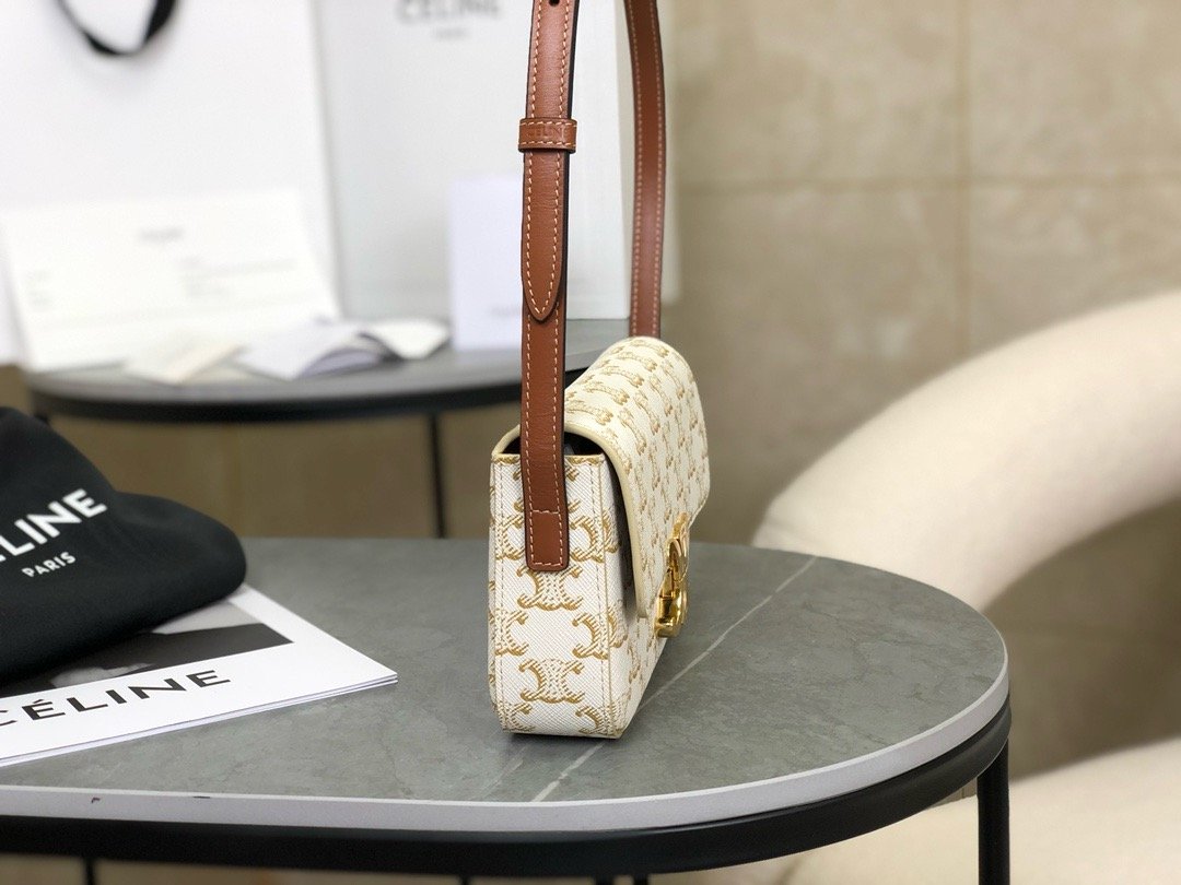 𝗖𝗘𝗟𝗜𝗡𝗘 | Arc de Triomphe underarm White 𝟮𝟬*𝟭𝟬*𝟰𝒄𝒎bag