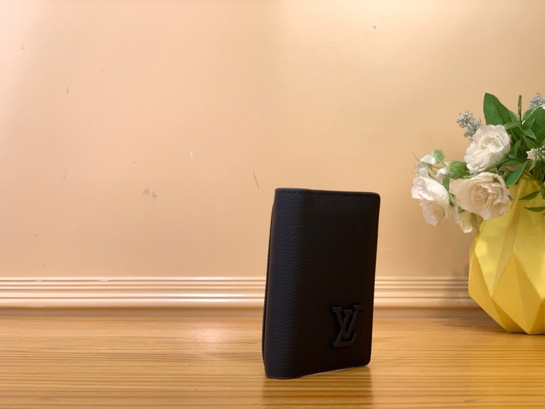 LV aerogram leather grainy mocha wallet