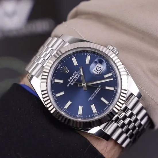 Rolex Datejust 41mm Oystersteel and white gold Bright Blue Dial 126334-0002