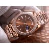 Rolex Day-Date 228345RBR Chocolate color Diamond Dial Steel 3255 Movement
