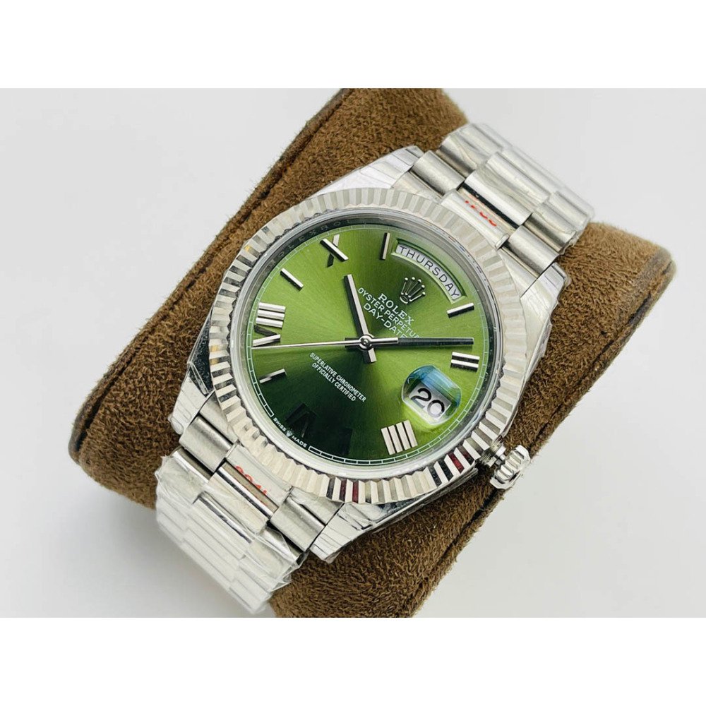 Rolex Day-Date White Gold Green Dial Swiss Clone 3255 Movement
