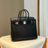 BK25 black silver matte Hermès handbag
