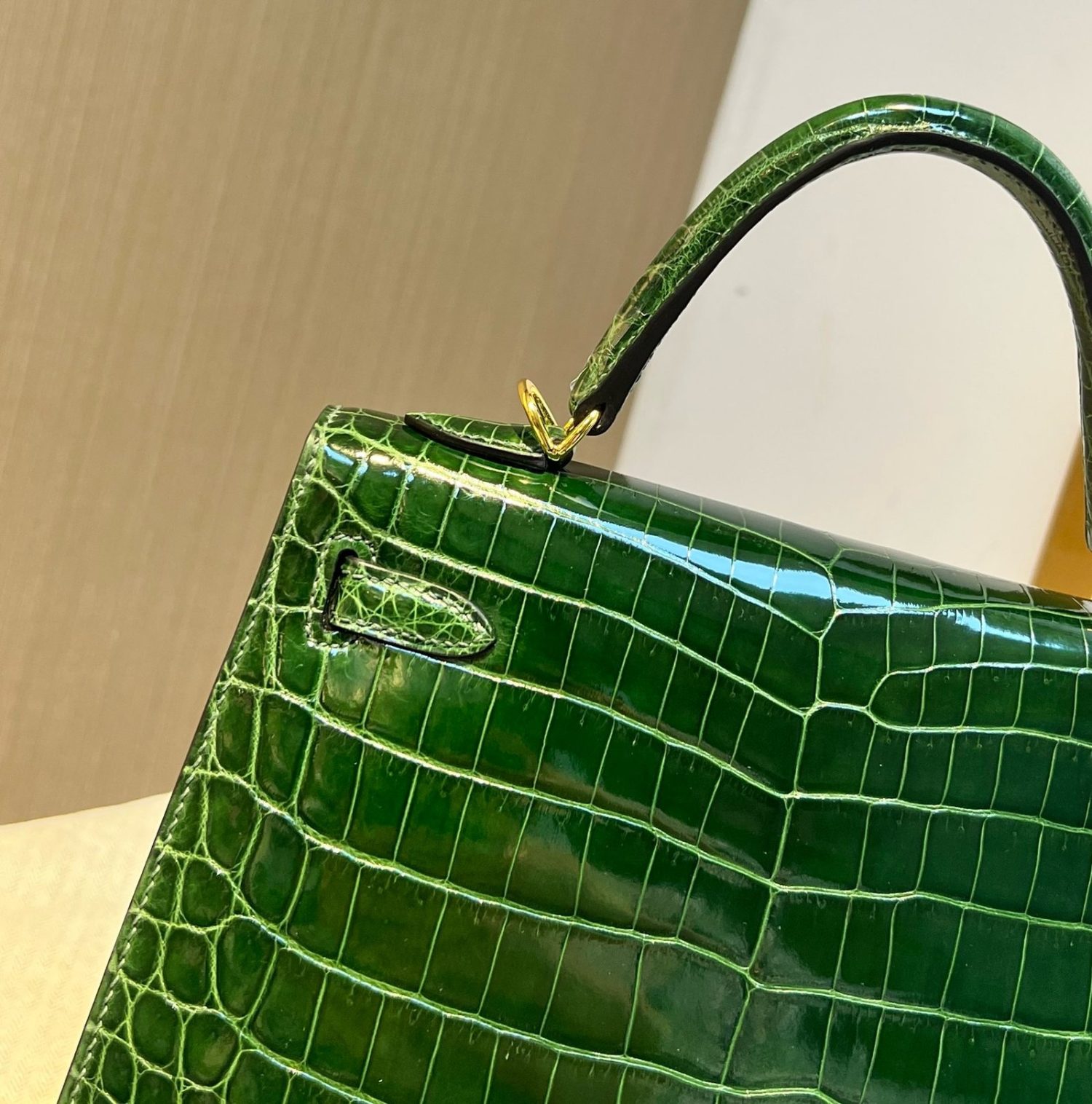 KL25 Emerald Gold Buckle Hermès Handbag