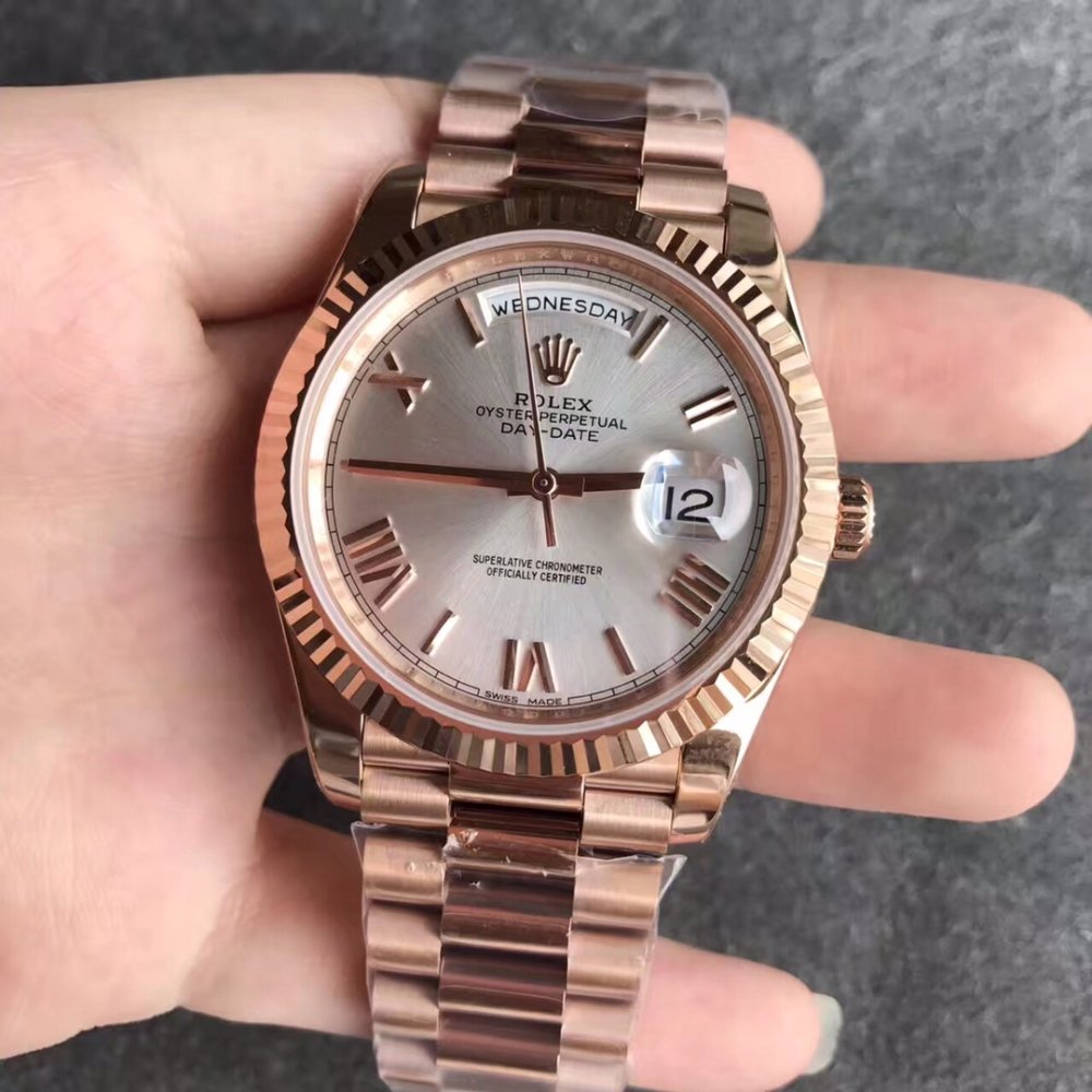 Rolex Day-Date 228235 Rose Gold Sundust Dial President Bracelet A3255 (Tungsten Heavy Versio)