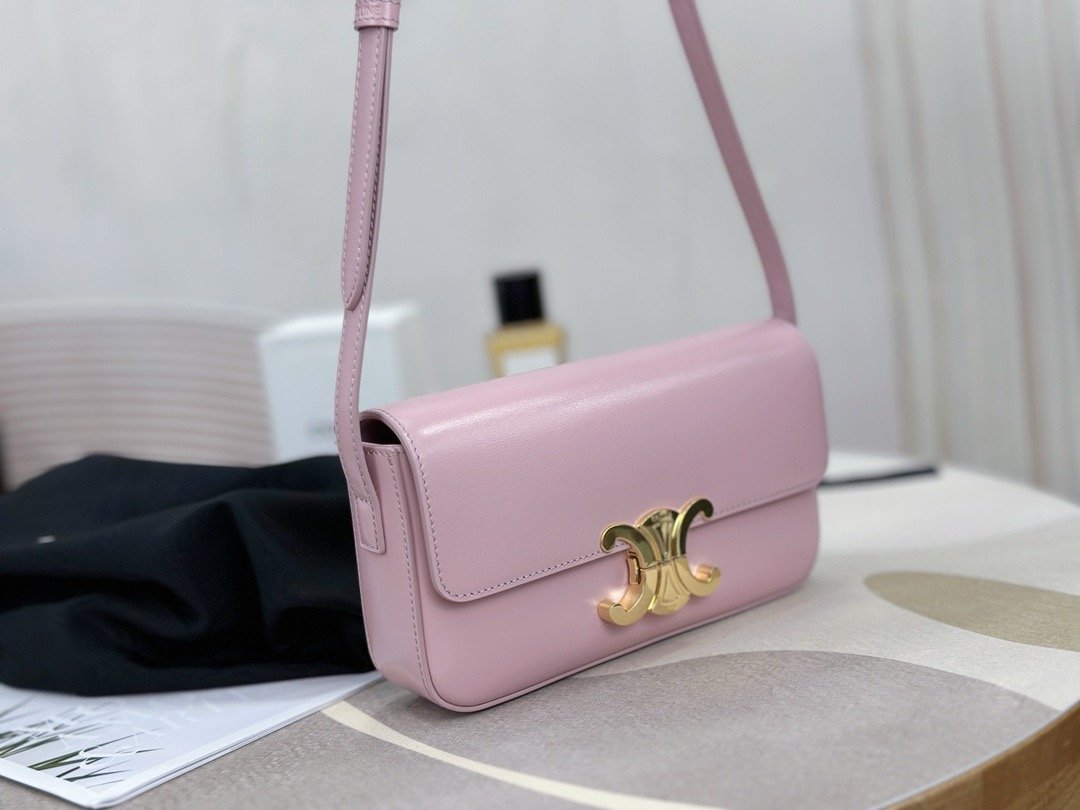𝗖𝗘𝗟𝗜𝗡𝗘 | Arc de Triomphe Underarm Bag Pink 𝟮𝟬*𝟭𝟬*𝟰𝒄𝒎