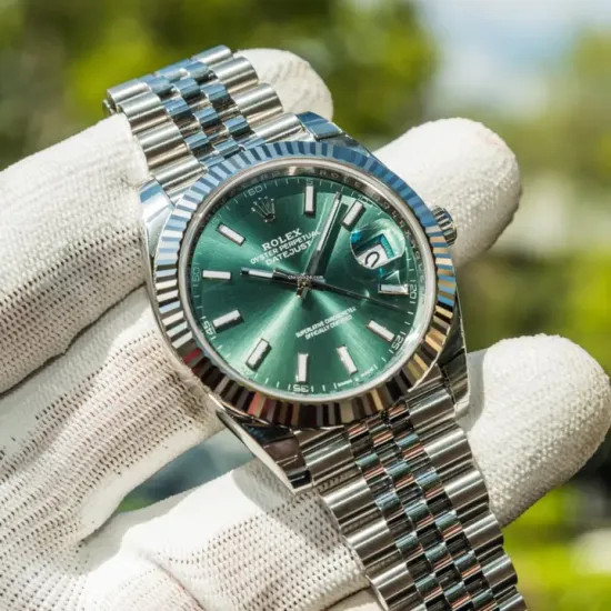 Rolex Datejust 41 Mint Green Dial Steel & White Gold m126334-0028