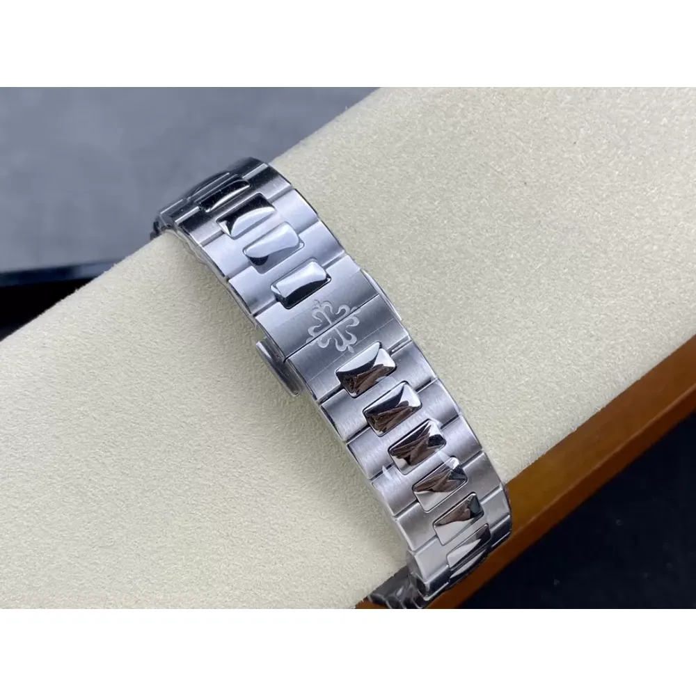 Nautilus 5811/1G 3K factory 1:1 Best Edition Blue Textured Dial on SS Bracelet A330 Super Clone
