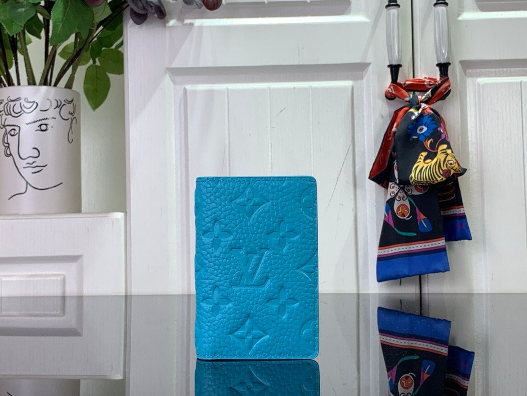 LV light blue (embossed) wallet wallet card holder