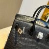 BK25 black silver matte Hermès handbag