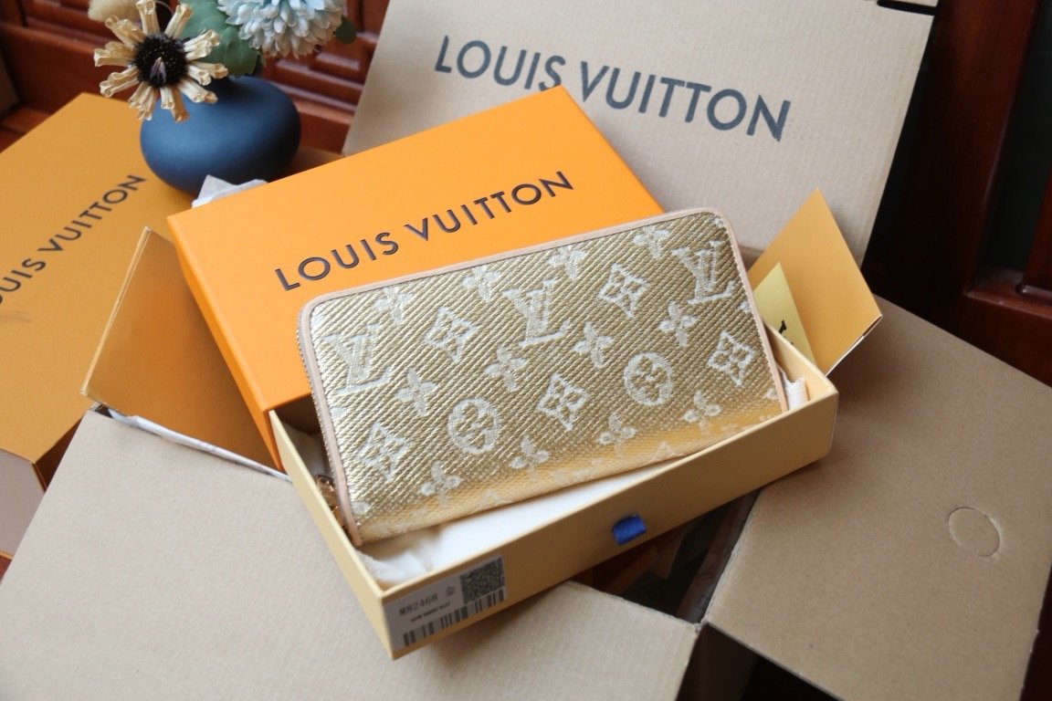 LV Gold Single Zipper Wallet Series
