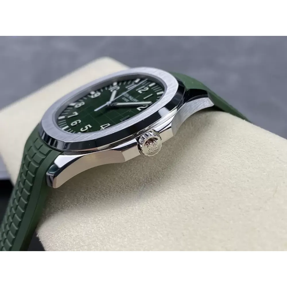Patek Philippe Aquanaut 5168G-010 SS 3KF Best Edition Green Dial on Green Rubber Strap A324 Super Clone V3