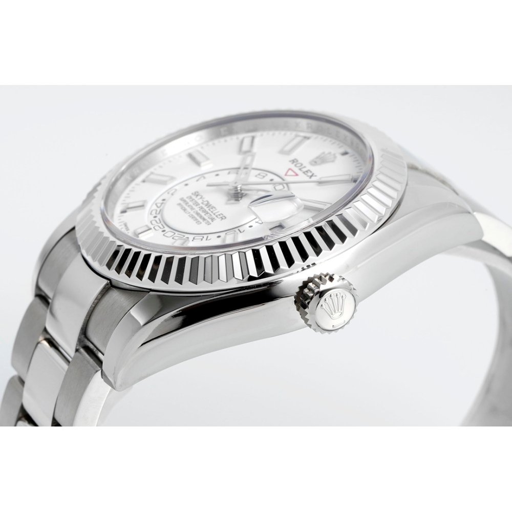 ROLEX Sky-Dweller 326934 904L SS ZF 1:1 Best Edition White Dial on SS Bracelet A2824