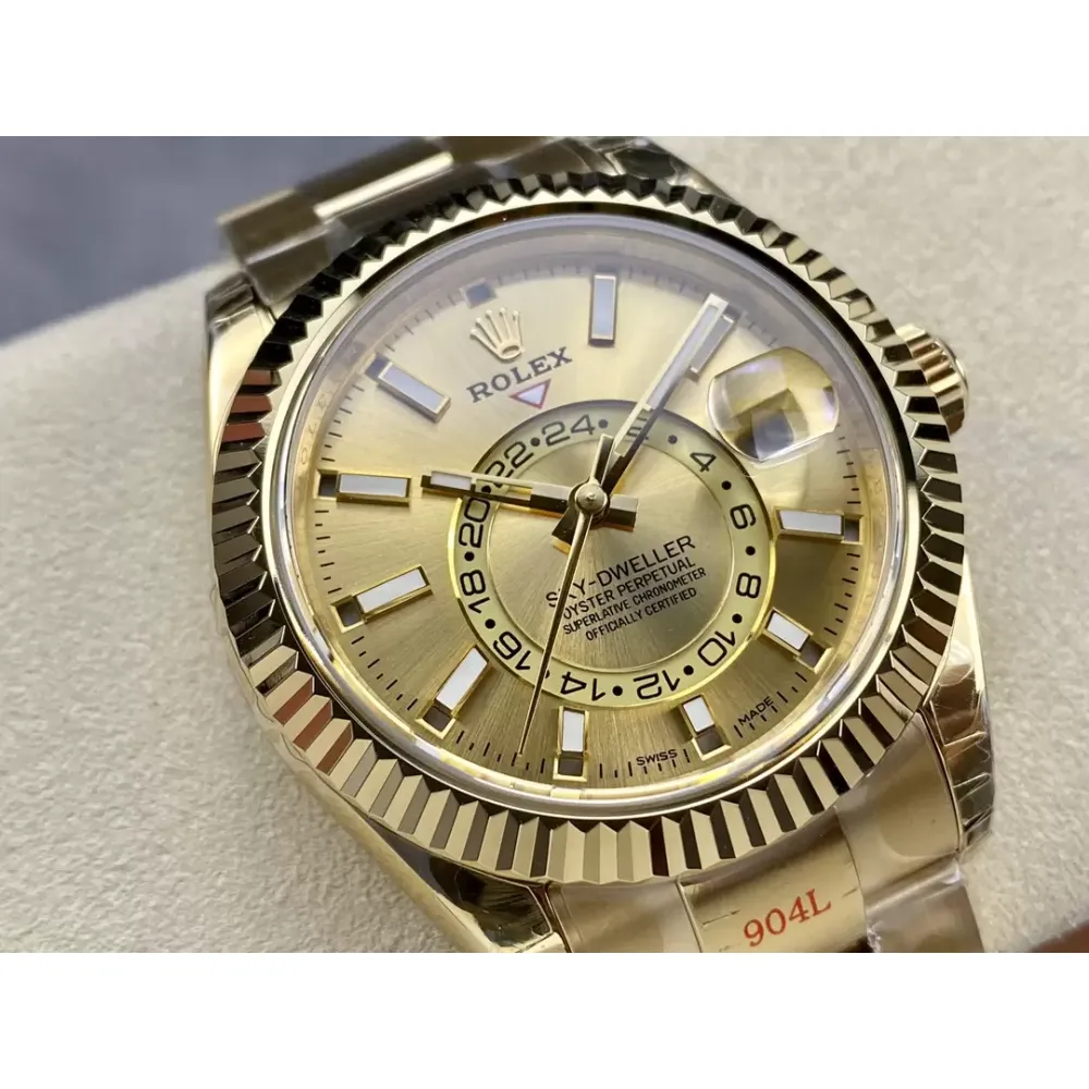Rolex Sky-Dweller Navigator series m336938-0001 Yellow Gold Dial Steel Swiss 2824 Movement