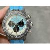 Rolex DIW Modified Datona Carbon Fiber Blue White Dial Swiss 4130 Movement