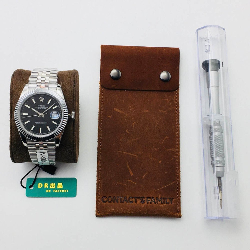 Rolex Datejust Black Dial White Gold Jubilee Bracelet Swiss Clone Movement