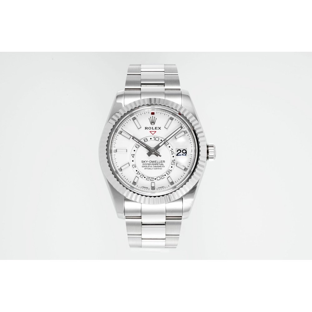 ROLEX Sky-Dweller 326934 904L SS ZF 1:1 Best Edition White Dial on SS Bracelet A2824