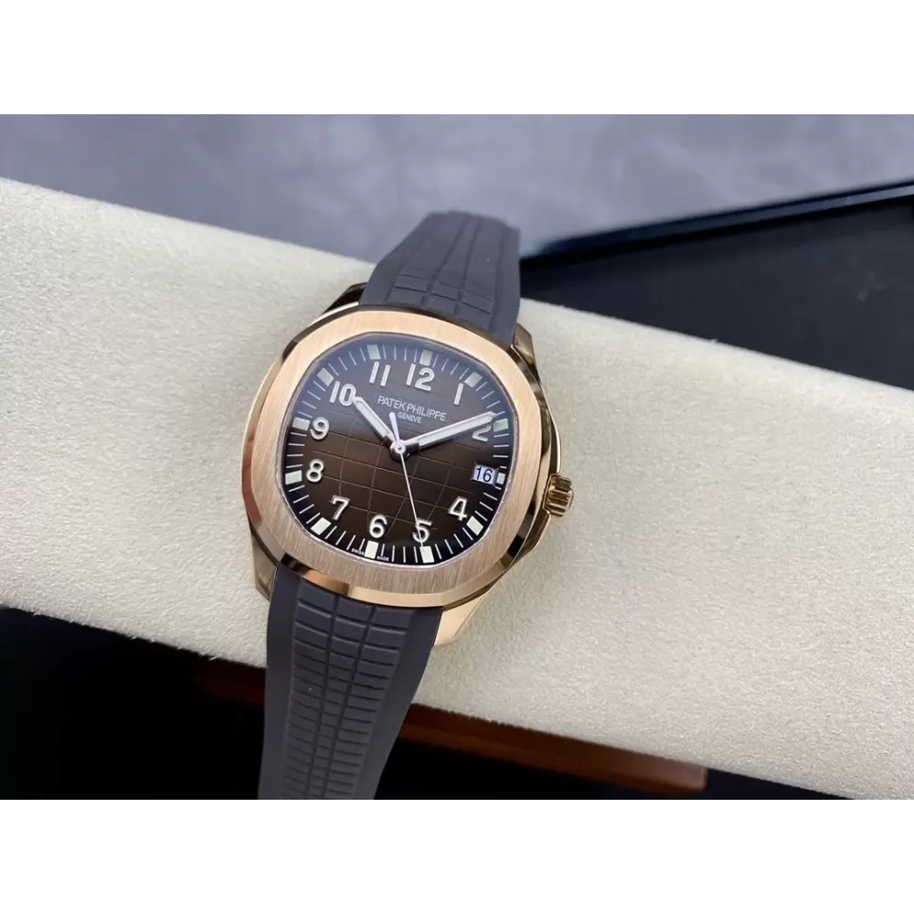 Patek Philippe Aquanaut 5167R-001 RG 3KF Best Edition Brown Dial on Black Rubber Strap A324 Super Clone V3