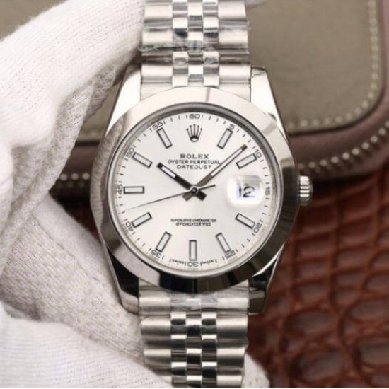 Rolex Datejust 116200 White Dial Jubilee Bracelet White Gold Swiss Clone Movement