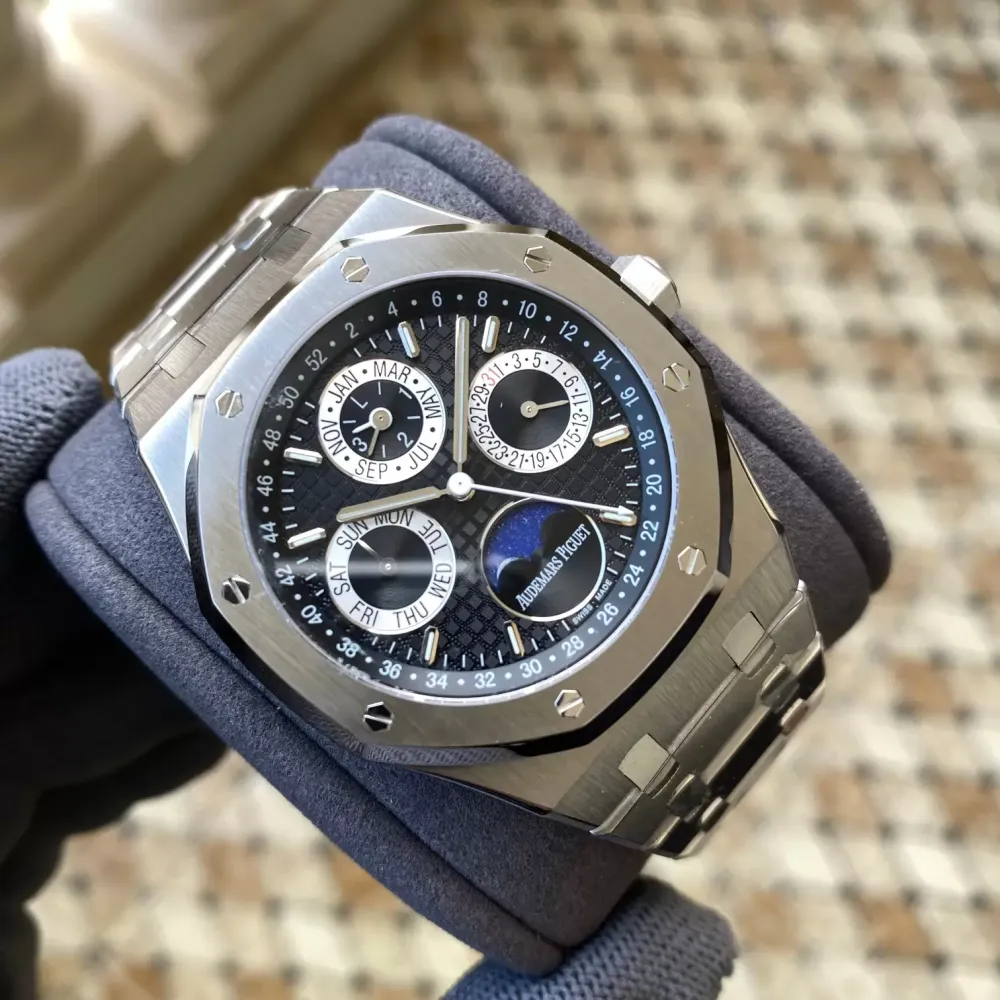 AP Royal Oak 41mm Complicated 26574 SS APS F1:1 Best Edition Black Dial on SS Bracelet A5134 (CHS)