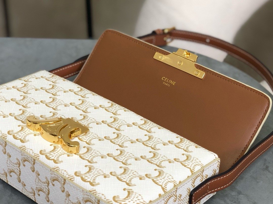 𝗖𝗘𝗟𝗜𝗡𝗘 | Arc de Triomphe underarm White 𝟮𝟬*𝟭𝟬*𝟰𝒄𝒎bag