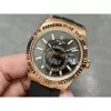 Rolex Sky-Dweller m336235-0004 rose gold and black Dial Rubber Strap 2824 Movement