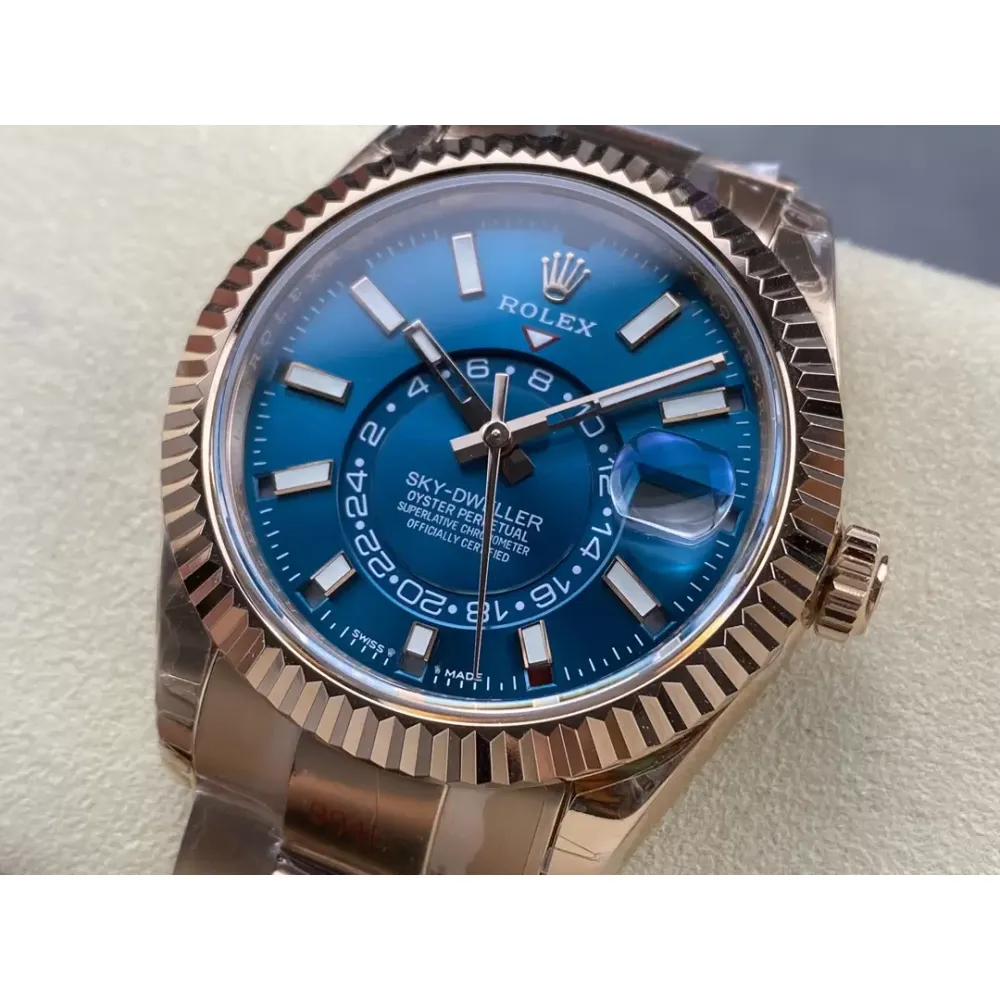 Rolex Sky-Dweller 336935 Skywalker Rose Gold And Blue Dial Steel Swiss 2824 Movement