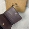 Coach September new signature logo patent leather premium leather wallet
