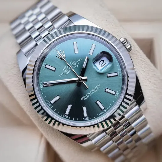 Rolex Datejust 41 Mint Green Dial Steel & White Gold m126334-0028